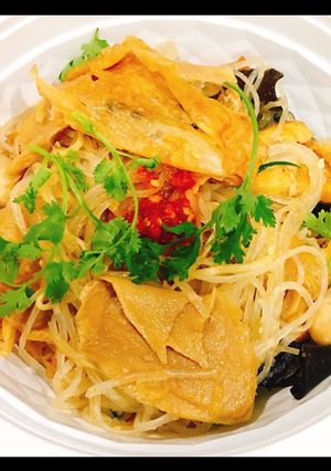 Hình của món Miến xào chay.