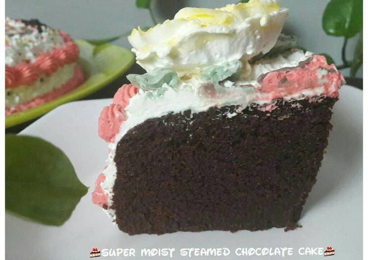 Super moist steamed chocolate cake juara no Mixer