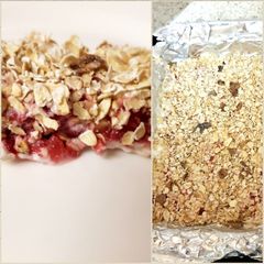 A picture of My Strawberry no bake cereal bars. 😁.