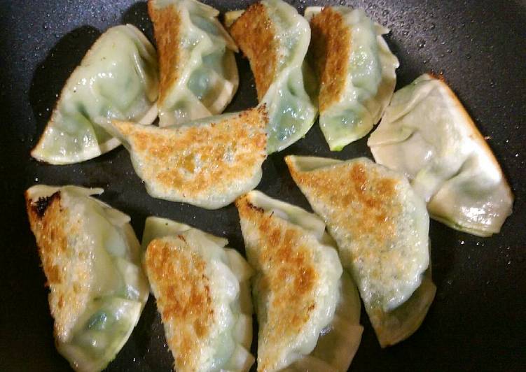 Steps to Prepare Perfect Gyoza style seafood dumplings