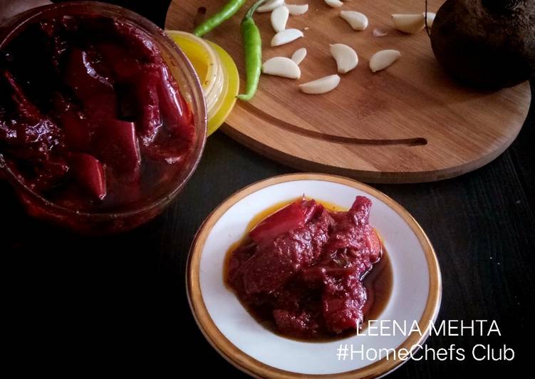 Easiest Way to Prepare Super Quick Homemade Beetroot &amp; Red Chilli Pickle