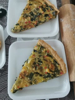 Una foto de Tarta de puerros y queso