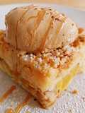 Bizcocho crumble de melocotón y almendras (sin gluten)