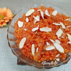 A picture of Gajar ka Halwa in Pressure Cooker.