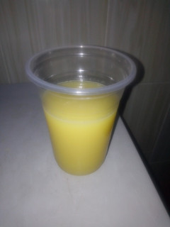 A picture of Pineapple,coconut and cucumber juice.