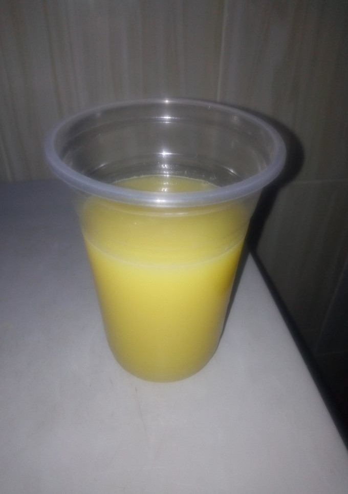 A picture of Pineapple,coconut and cucumber juice.