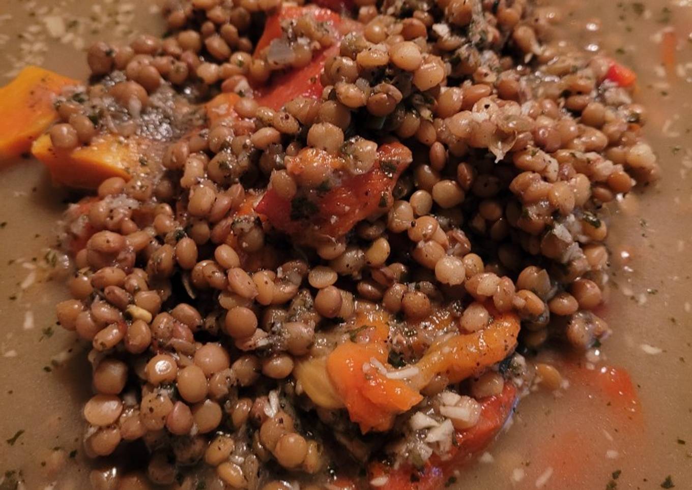 Lentejas con coco y calabaza