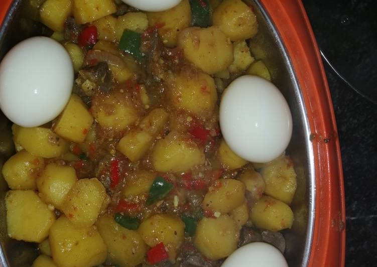 Recipe of Quick Curried liver potato