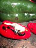 Chiles marinados en piloncillo y relleno de queso de quesadilla