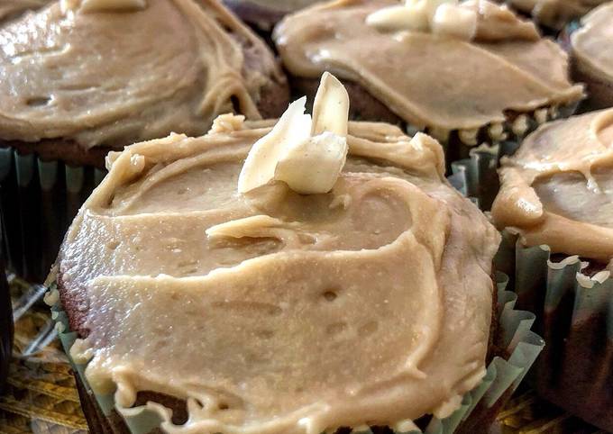 Potato cupcakes with caramel buttercream frosting