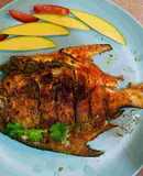Stuffed Green Pomfret Delight: Crispy, Spicy, and Irresistible