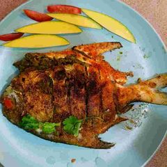 Stuffed Green Pomfret Delight: Crispy, Spicy, and Irresistible A picture of Stuffed Green Pomfret Delight: Crispy, Spicy, and Irresistible.