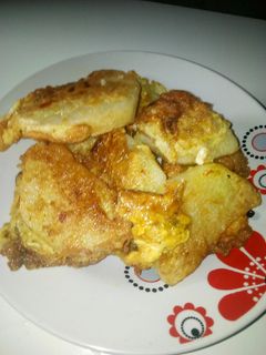 A picture of Fried yam with egg.