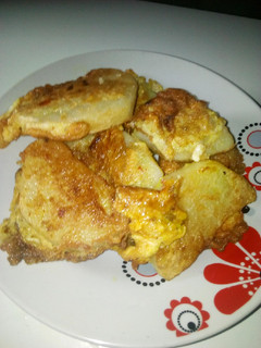 A picture of Fried yam with egg.