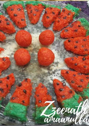 A picture of Coconut Watermelon Burfi.