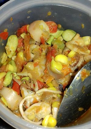 Foto resep Sambal cumi asin jagung pete 