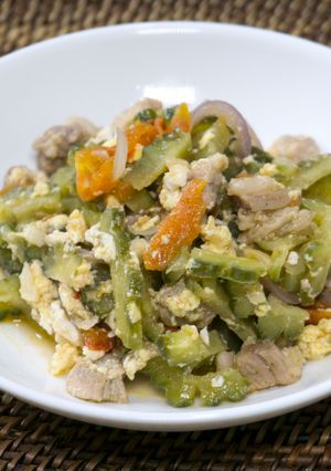 A picture of Sautéed Bitter Gourd (Ginisang Ampalaya).