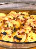 Patate e zucchine gratinate al forno con gouda
