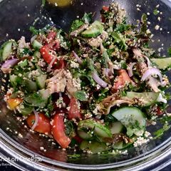 A picture of Tabbouleh SaladHealthy salad fr breakfast includes vitamins,protein and carbs.