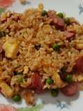 Arroz frito con toque de salsa de soja y Tabasco