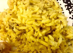 Foto de Arroz integral com chia e açafrão