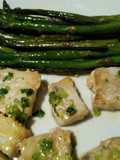 Pez espada con espárragos a la plancha