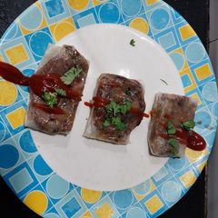 A picture of Black beans and Rajma spring rolls.