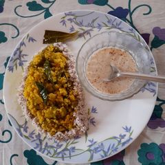A picture of Barnyard millet with Parwal.