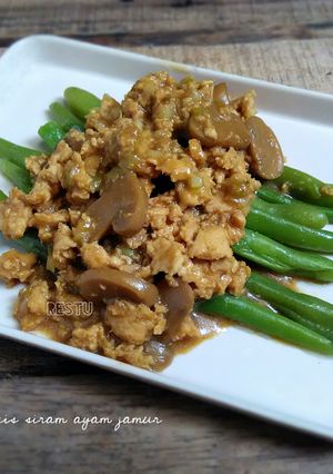 Foto resep Buncis Siram Ayam Jamur