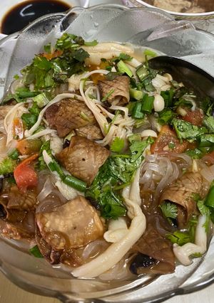 Hình của món Miến lươn chay.