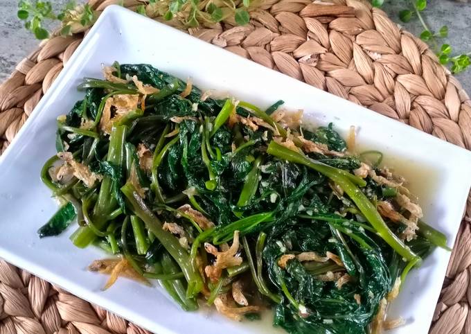 Tutorial Membuat Resep Tumis kangkung teri asin