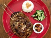 A picture of satay rice