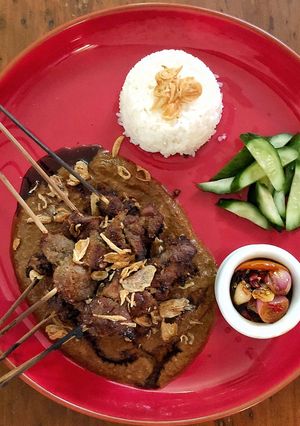 A picture of Indonesian Chicken Satay (Sate Ayam).