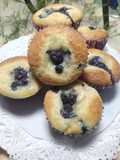 Muffins Esponjosos Con Crema Pastelera Y Arándanos