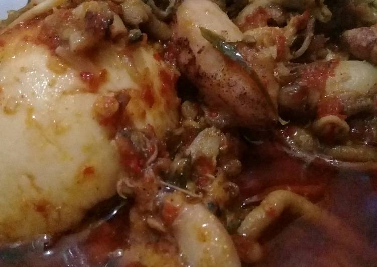 Resep masakan Balado cumi telor rice cooker🐙🐙 | Cara Bikin Balado cumi telor rice cooker🐙🐙 Yang Lezat