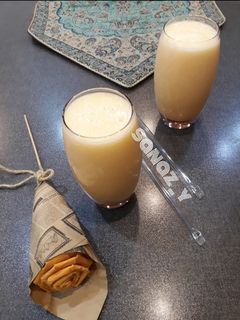 عکسی از دستور اسموتی طالبی و موز و زردآلو