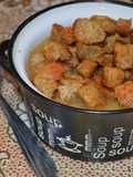 Sopa de repollo con crutones