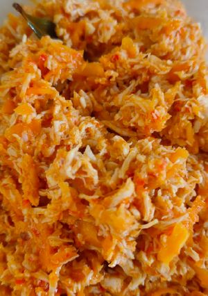 Foto resep Suwiran ayam mercon (isian risoles)