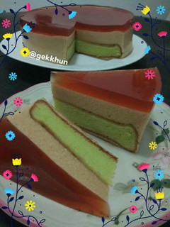 Foto resep Puding Busa Gula Merah & Pandan Cake