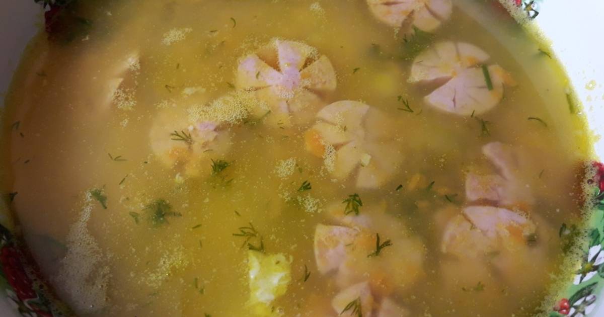 Вариант 1: Гороховый суп с сосисками - классический рецепт