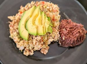 Una foto de Tofu tipo machaca
