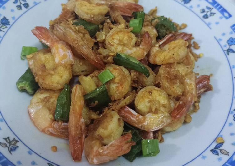 Resep Udang Goreng Bawang putih Anti Gagal