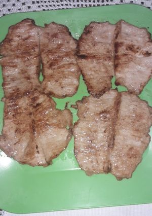 Una foto de Bistec de lomo de cerdo, en salsa de soya