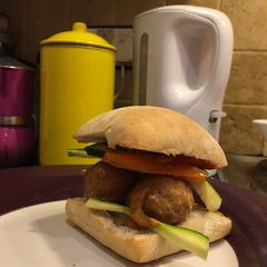 A picture of Vietnamese Banh Mi (with a Spanish twist).