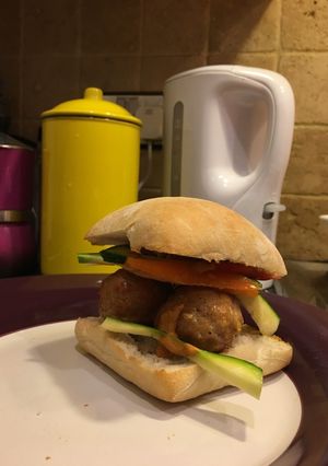 A picture of Vietnamese Banh Mi (with a Spanish twist).