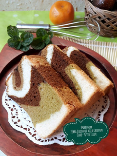 Foto resep 498. Zebra Coconut Milk Chiffon Cake-Putih Telur #SeninSemangat