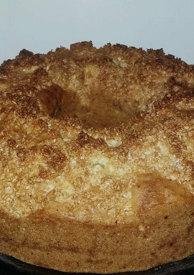 Una foto de Budín de coco y Café con Superficie crocante