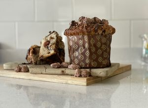 Una foto de Panettone en licuadora