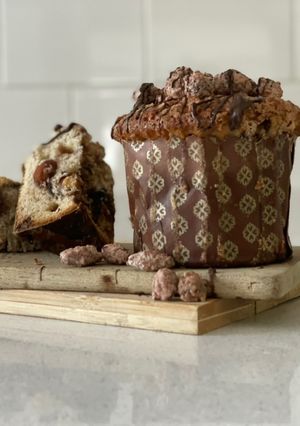 Una foto de Panettone en licuadora