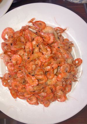 Hình của món Tôm chao dầu.